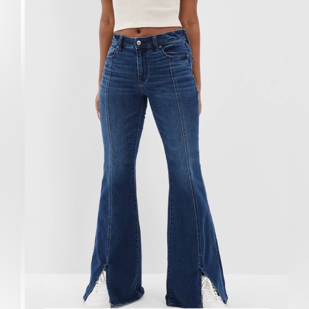 American Eagle Outfitters Dark Blue Flare Jeans